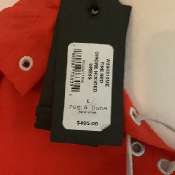 rag & bone fire red dirdre hooded dress L - Picture 5 of 10
